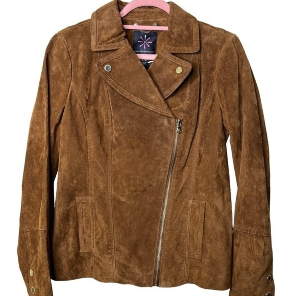 NWOT Isaac Mizrahi Live! Genuine Suede Moto Jacket (Leather)